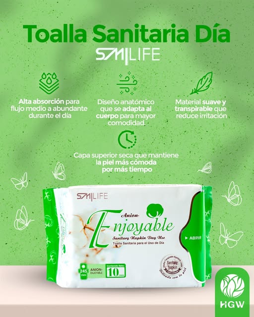 Toalla Sanitaria con Turmalina Uso Dia